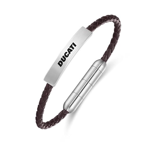 Ducati Trail Brown Leather Center Motif Bracelet for Men von Ducati