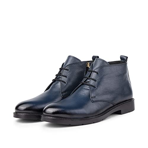 Ducavelli Jaka Echtes Leder Gummisohle Lange Herrenstiefel, Rollkragenstiefel, Stiefel (Navy blau, eu_footwear_size_system, adult, men, numeric, medium, numeric_40) von Ducavelli