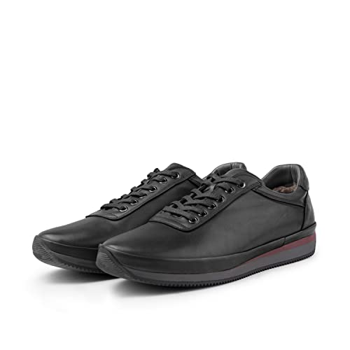 Ducavelli Semplici Freizeitschuhe aus echtem Leder für Herren, Lammfellschuhe, Winterpelzschuhe (Schwarz, eu_Footwear_Size_System, Adult, Men, Numeric, medium, Numeric_42) von Ducavelli