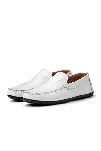 Ducavelli Zwang Echtleder-Herren-Freizeitschuhe, Loafer-Schuhe, leichte Schuhe (Weiss, eu_Footwear_Size_System, Adult, Men, Numeric, medium, Numeric_43) von Ducavelli