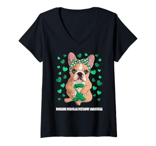 Damen Green Ribbon Survivor Duchenne Muskeldystrophie Bewusstsein T-Shirt mit V-Ausschnitt Damen Green Ribbon Survivor Duchenne Muskeldystrophie Bewusstsein T-Shirt mit V-Ausschnitt von Duchenne Muscular Dystrophy Awareness Tees