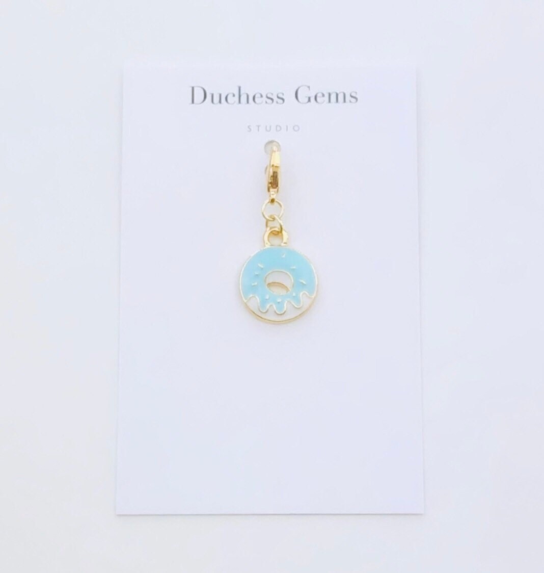 Blau Weißer Donut Charm, Planer Charm von DuchessGemsStudio