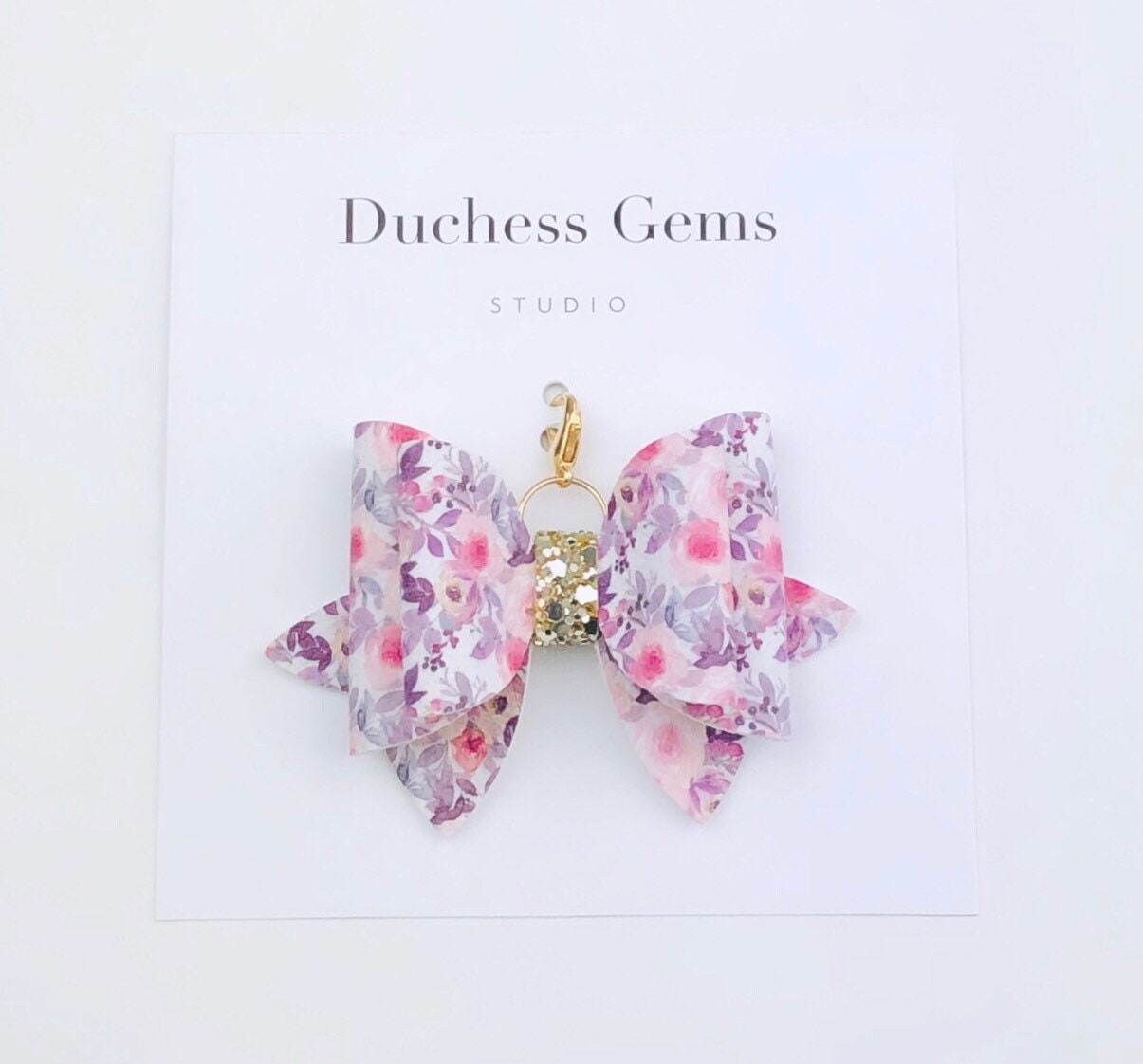 Rosen Floral Celeste Bow Planner Charm, Pink Notebook Charm von DuchessGemsStudio