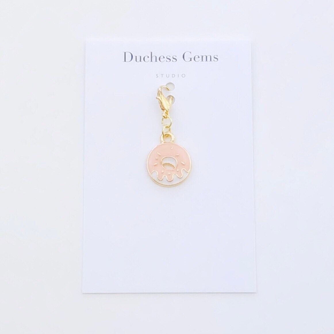 Weißer Und Pinker Donut Charm, Planner Charm von DuchessGemsStudio