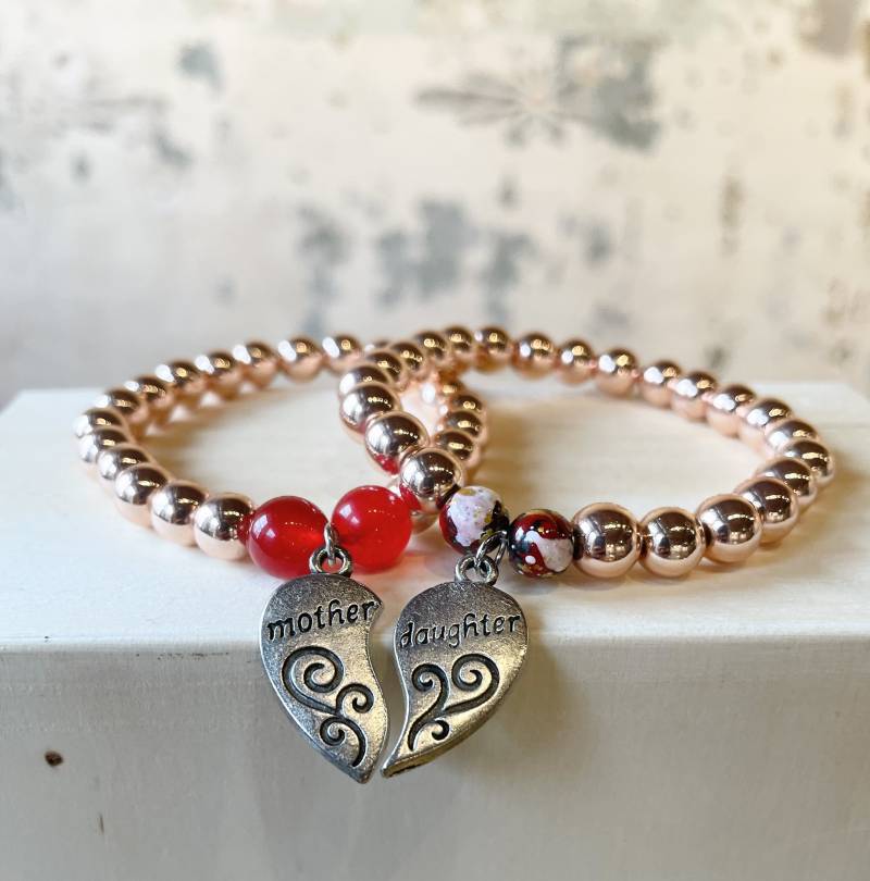 Hämatit Armbänder/Halbedelstein Rosegold Armband Mutter Tochter Muttertag Geschenk von DuchessMcollection