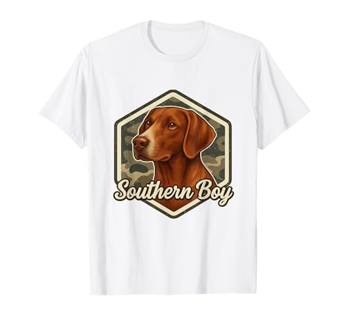 Local Southern Boy Hunting Black Lab im Freien, Vintage-Stil T-Shirt von Duck Dog with Camo Hat Southern Vibe