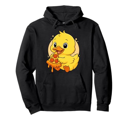 Lustige Ente isst Pizza Grafik Jungen Mädchen Entenliebhaber Pullover Hoodie von Duck Eating Pizza Graphic Design