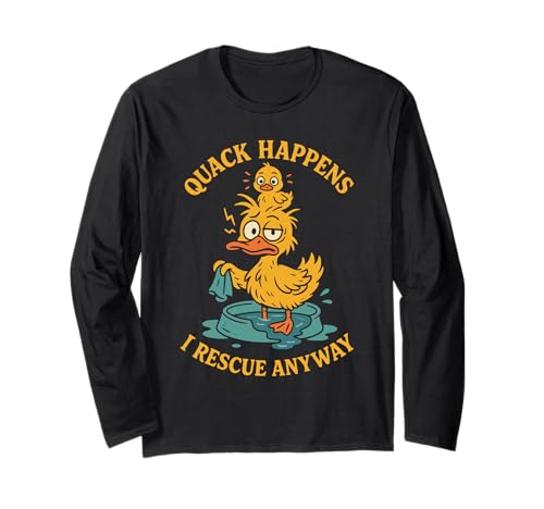Duck Rescuer Hinterhof Ente Mama Vogelrettung Geflügel Haustierbesitzer Langarmshirt von Duck Lover Sanctuary Funny Rescue Homesteader