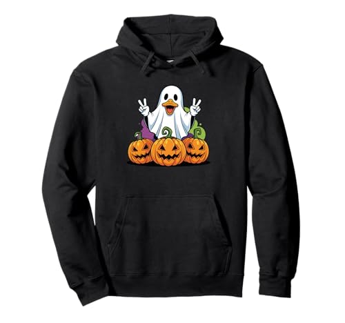 Lustige Ente Geist Kürbis Boo Halloween Kinder Herren Damen Pullover Hoodie von Duck Lovers Halloween Ghost Pumpkin Outfits