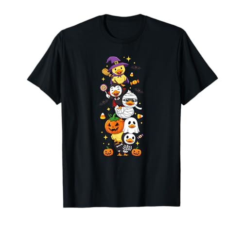 Lustige Ente Hexe Vampir Geist Halloween Kinder Herren Damen T-Shirt Lustige Ente Hexe Vampir Geist Halloween Kinder Herren Damen T-Shirt von Duck Lovers Halloween Skeleton Mummy Outfits