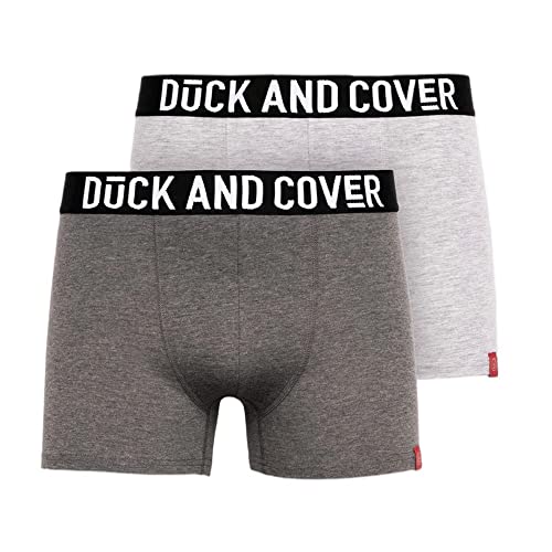 Duck and Cover - Darton Boxershorts für Herren (2er-Pack) (XL) (Grau) von Duck and Cover