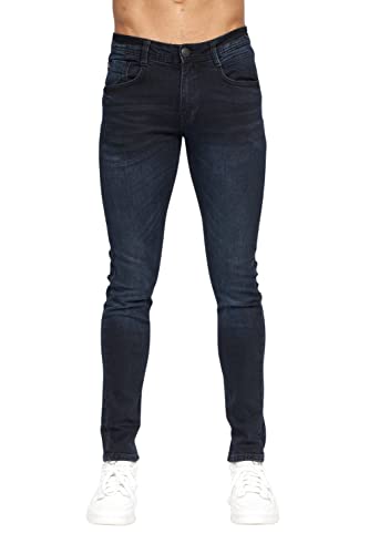 Duck and Cover Essential Stretch-Jeans „Maylead“ für Herren, schmale Passform (Slim-Fit), mit Zierrissen, umklappbar, abgetragener Effekt, Baumwolle, gerades Bein, 32 W / 32 L von Duck and Cover