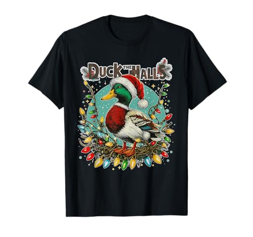 Duck The Halls Weihnachten Stockente Xmas Jagd Ente Damen Herren T-Shirt von Duck the Halls Christmas Mallard Xmas Hunting