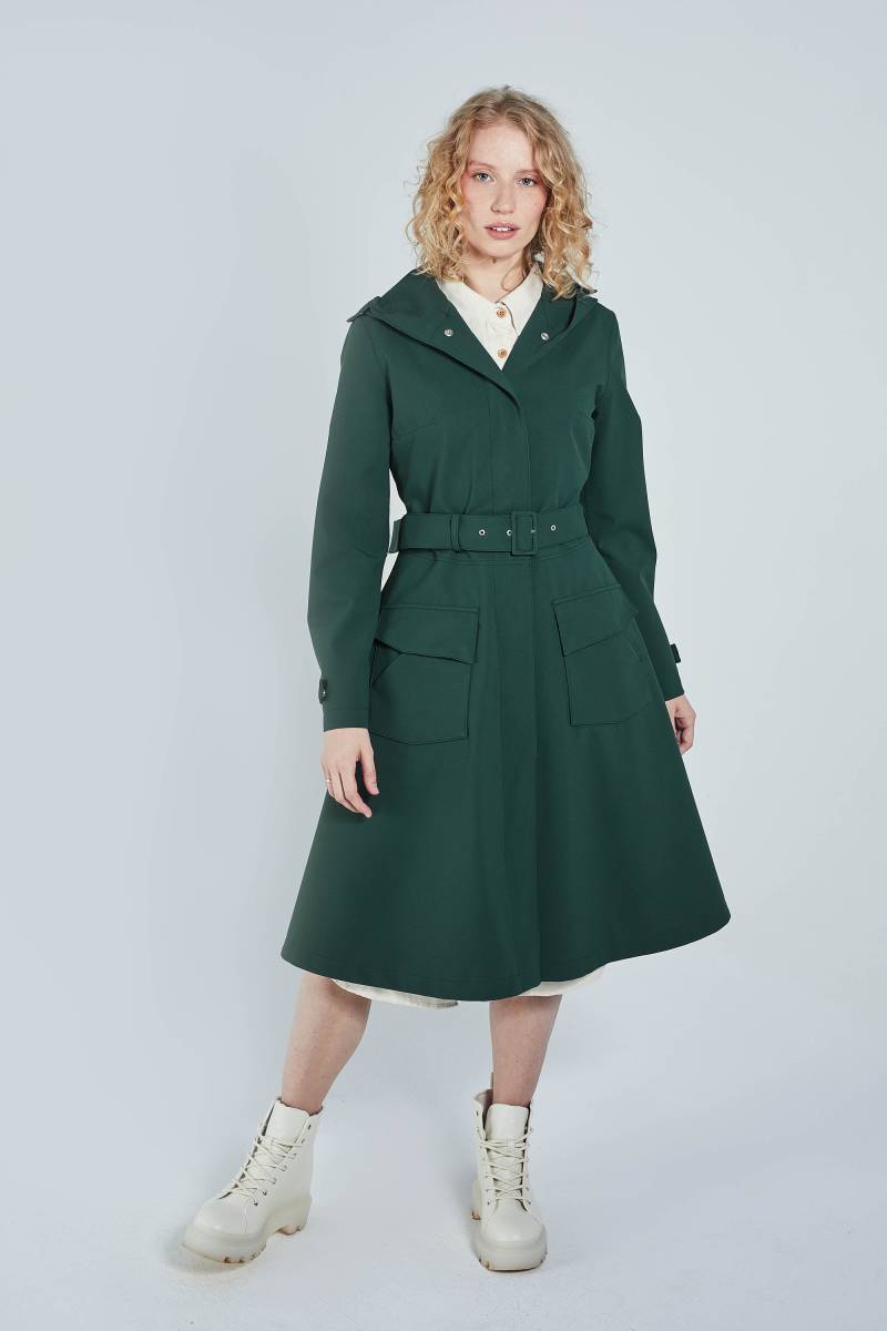 Grüne Leucht-Regenjacke Aus Recycelten Materialien von DucktailRainwear