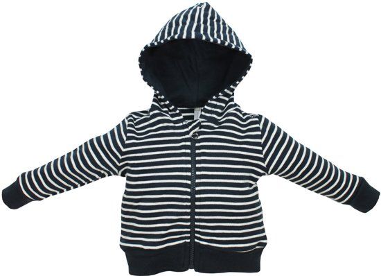 Ducky Beau Cardigan mit Kapuze gestreift blau von Ducky Beau