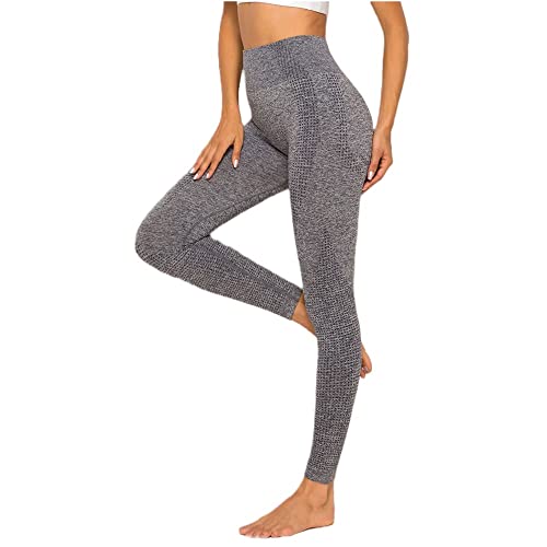 Ducomi ADA Leggings für Damen, Leggings mit hoher Taille, Fitnessstudio und Aktivitäten zu Hause – elastische Hose für Mädchen mit Kompression für Yoga, Pilates und Gymnastik, Dunkelgrau, L von Ducomi