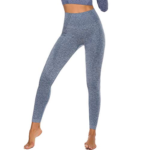 Ducomi ADA Leggings für Damen, Leggings mit hoher Taille, Fitnessstudio und Aktivitäten zu Hause – elastische Hose für Mädchen mit Kompression für Yoga, Pilates und Gymnastik, grau, L von Ducomi