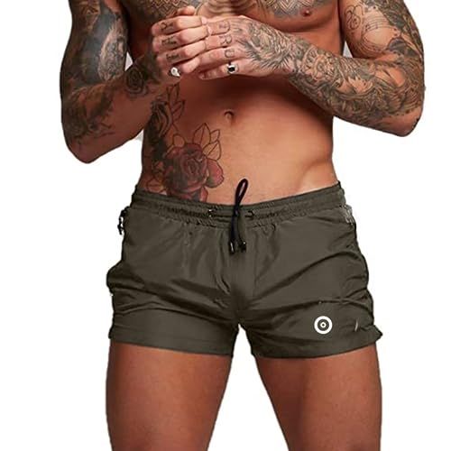 Ducomi Bob Badehose für Herren - Doppeltasche und Badeshorts - Kurze und Elastische Schnelltrocknungsshorts - Boxer für Schwimmen, Beachvolleyball, Strand und Surfen (Grün, EU M) von Ducomi