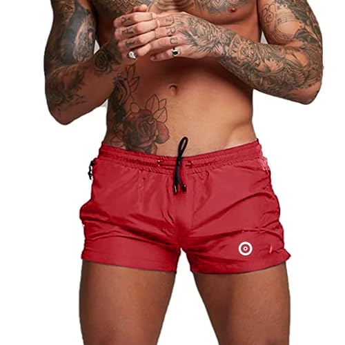 Ducomi Bob Badehose für Herren - Doppeltasche und Badeshorts - Kurze und Elastische Schnelltrocknungsshorts - Boxer für Schwimmen, Beachvolleyball, Strand und Surfen (Rot, EU XXL) von Ducomi