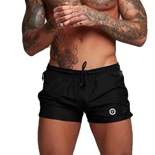 Ducomi Bob Badehose für Herren - Doppeltasche und Badeshorts - Kurze und Elastische Schnelltrocknungsshorts - Boxer für Schwimmen, Beachvolleyball, Strand und Surfen (Schwarz, EU L) von Ducomi