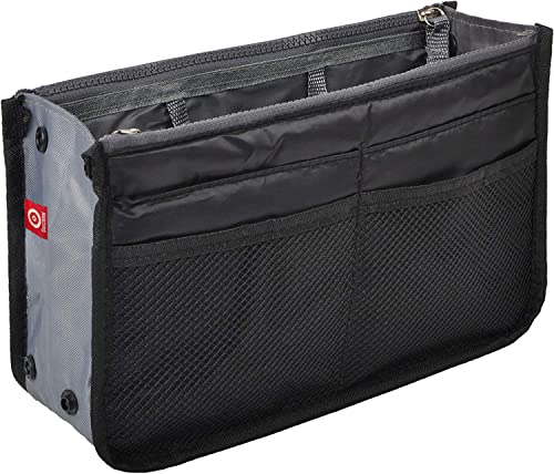 Ducomi Handtaschen Organizer Geldbeutel-Einsatz 13 Fächer - Taschenorganizer Handtasche für Dokumente, Telefon, Make-up, Schlüssel an Ihren Fingerspitzen (Standard, Black) von Ducomi