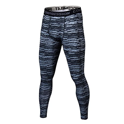 Ducomi VAN Leggings für Herren, Kompression, Laufhose und Yoga, elastische Leggings für Jungen, Tight Sportbekleidung für Laufen, Sport, Fitnessstudio, Blaue Streifen, 38 von Ducomi