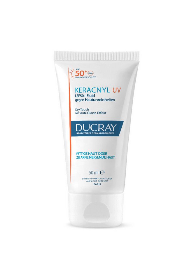 Ducray Gesichtsfluid KERACNYL UV LSF50+ Fluid gegen Hautunreinheiten, bietet einen hochverträglichen & sicheren UVA-/UVB-Sonnenschutz von Ducray