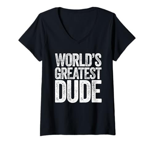 Damen Der Beste Typ der Welt T-Shirt mit V-Ausschnitt von Dudes Design Co.