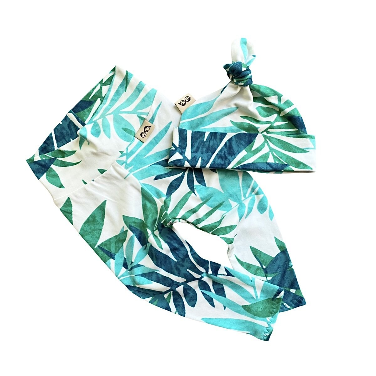 Hawaii Teal Leggings Und Knotenmütze, Preemie Palmenblätter Kleidung, Unisex Neugeborene Nach Hause Kommen Outfit, Babyhose Mütze Zum Mitnehmen Hawaii Teal Leggings Und Knotenmütze, Preemie Palmenblätter Kleidung, Unisex Neugeborene Nach Hause Kommen Outfit, Babyhose Mütze Zum Mitnehmen von DudisDesign