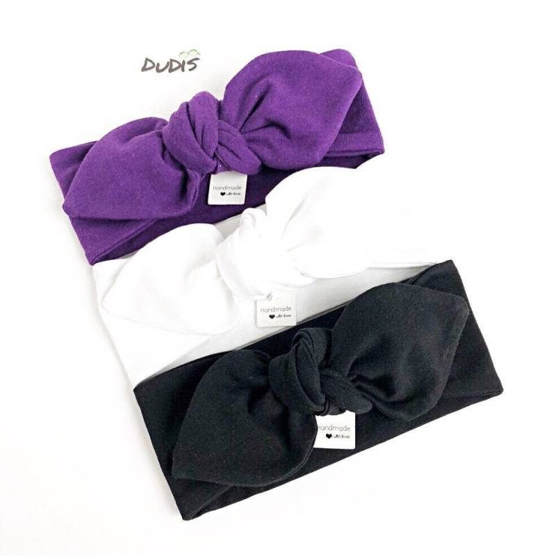 Mädchen Top Knoten Stirnband Set/Lila, Weiß, Schwarz Mama Und Ich Frühchen, Neugeborene, Baby, Kleinkind, Erwachsene Kopfschmuck von DudisDesign
