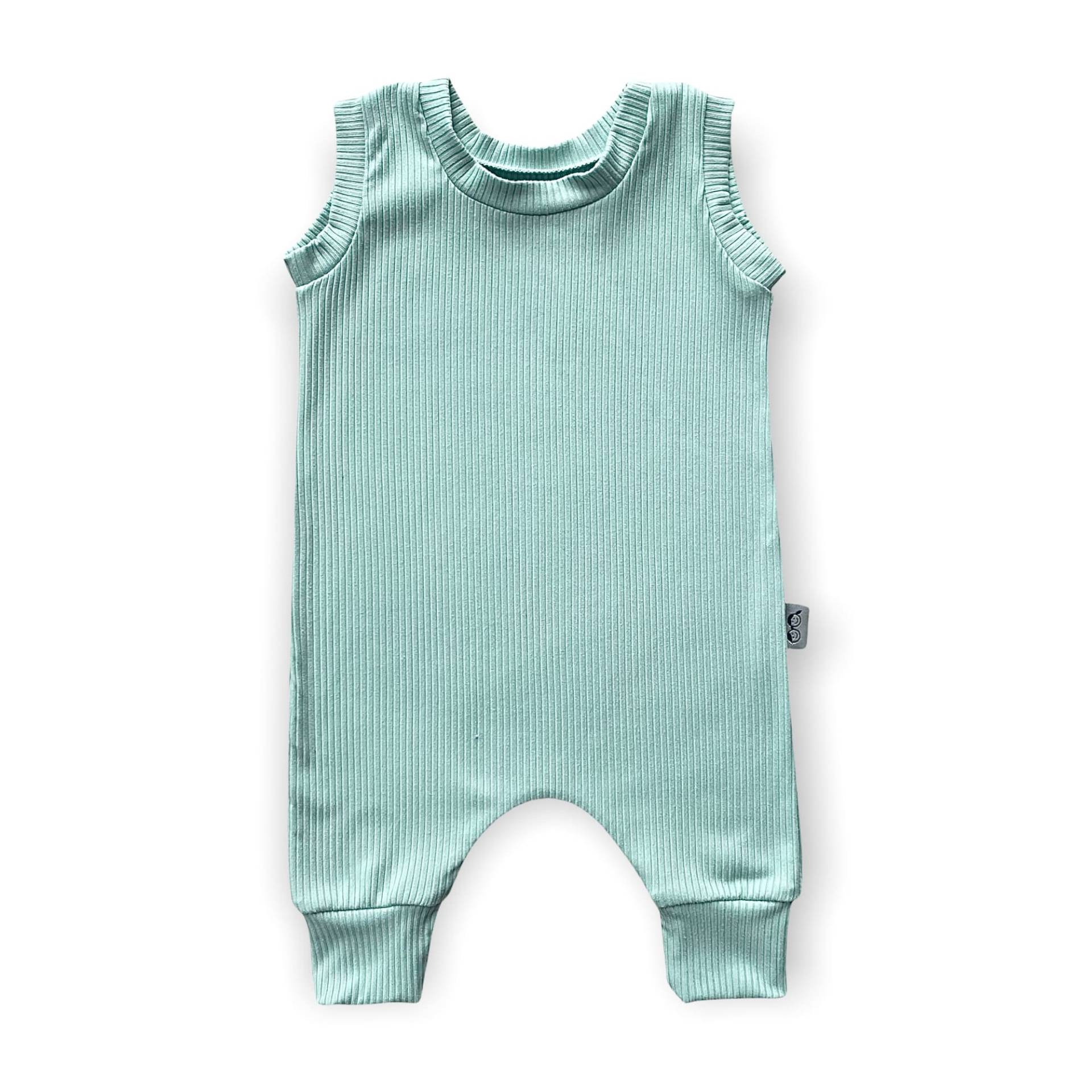 Mint Rib Harems, Babykleidung, Baby Strampler, Mädchen Junge Unisex Jumpsuit, Sommer Onepiece, Pastell Grün von DudisDesign