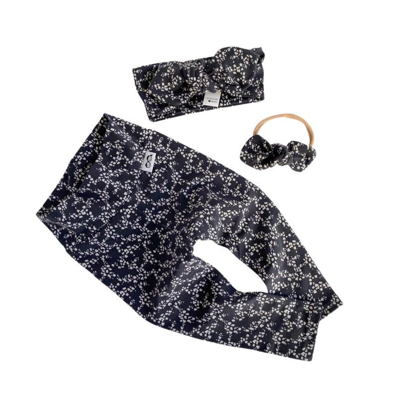 Unordentliche Punkte Auf Charcoal Leggings Und/Oder Top Knot Stirnband Neugeborene Mädchen Nach Hause Kommen Outfit Baby Geschenk Set Frühchen von DudisDesign