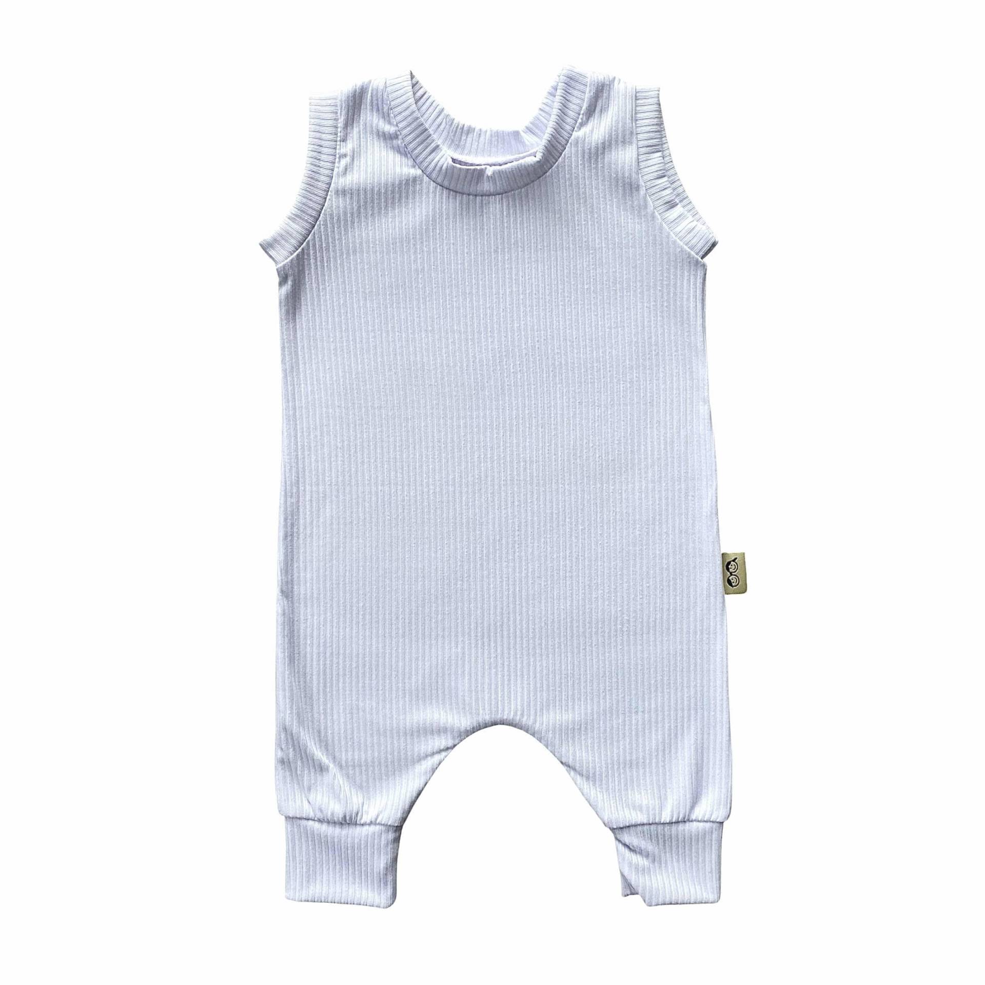 Weiße Rippen Harem, Baby Kleidung, Strampler, Mädchen Jungen Unisex Overall, Sommer Minimal von DudisDesign