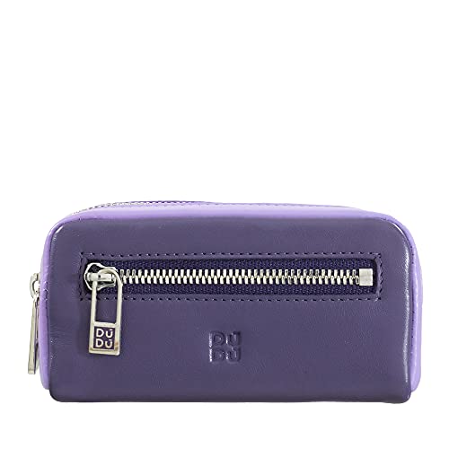 DUDU Bunte Unisex Schlüsseltasche in echtem Kalbsleder Mauve von DuDu