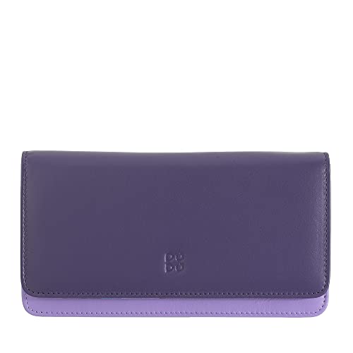 DUDU Mehrfarbige Kuvert - Brieftasche RFID in Leder Mauve von DuDu