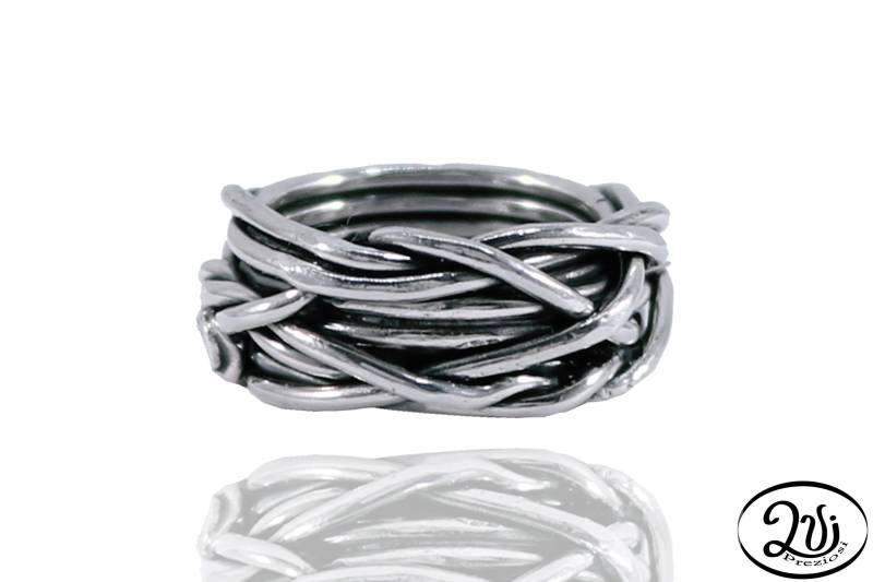 Silberner Geflochtener Ring, Unendlichkeitsring, Drahtring, Handgefertigter Drahtring Silberner Geflochtener Ring, Unendlichkeitsring, Drahtring, Handgefertigter Drahtring von DueViPreziosi