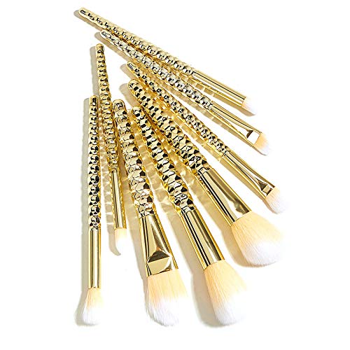 Duendhd Make-up-Pinsel-Set, 8-teilig, für Grundierung, Puder, Rouge, Lidschatten, Lippen, Mischung, Holz, Waben von Dasing