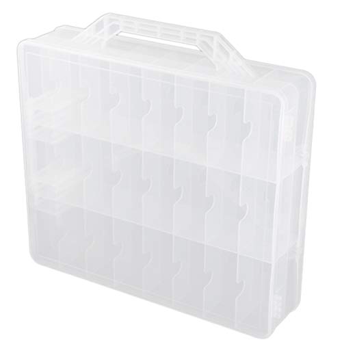 Duendhd Nagellack-Organizer, 48 Zellen, 2 Schichten, tragbar, transparent, Nagelzubehör, Handarbeit, Aufbewahrungsbox, verstellbare Aufbewahrungsbox von Duendhd