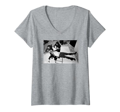 Damen David Bowie Lodger Album Cover Set Duffy Archivfotografie T-Shirt mit V-Ausschnitt von Duffy Archive Photography