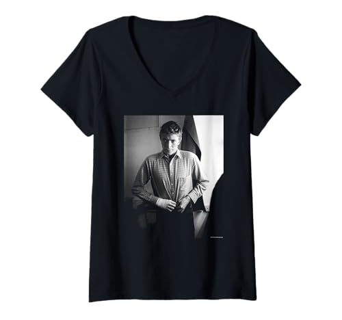 Damen David Bowie Lodger Candid Shot Duffy Archivfotografie T-Shirt mit V-Ausschnitt Damen David Bowie Lodger Candid Shot Duffy Archivfotografie T-Shirt mit V-Ausschnitt von Duffy Archive Photography