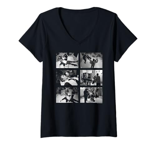Damen David Bowie Lodger Kontaktblatt Duffy Archivfotografie T-Shirt mit V-Ausschnitt von Duffy Archive Photography