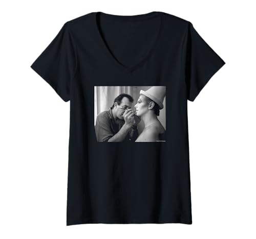 Damen David Bowie Makeup Scary Monsters Duffy Archivfotografie T-Shirt mit V-Ausschnitt Damen David Bowie Makeup Scary Monsters Duffy Archivfotografie T-Shirt mit V-Ausschnitt von Duffy Archive Photography