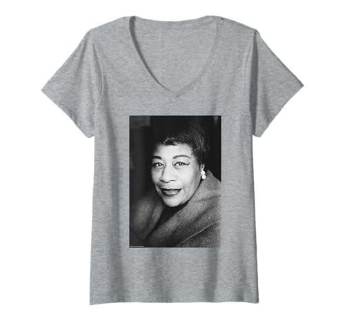 Damen Ella Fitzgerald Queen of Jazz Duffy Archivfotografie T-Shirt mit V-Ausschnitt Damen Ella Fitzgerald Queen of Jazz Duffy Archivfotografie T-Shirt mit V-Ausschnitt von Duffy Archive Photography