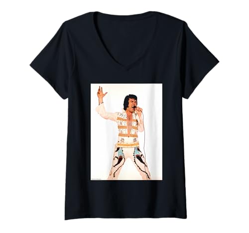 Damen Elvis The Pelvis Imitator Duffy Archivfotografie T-Shirt mit V-Ausschnitt Damen Elvis The Pelvis Imitator Duffy Archivfotografie T-Shirt mit V-Ausschnitt von Duffy Archive Photography