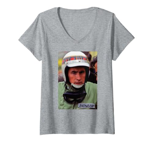 Damen Jackie Stewart F1 Rennfahrer Duffy Archivfotografie T-Shirt mit V-Ausschnitt von Duffy Archive Photography