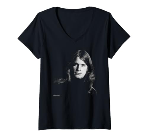 Damen Ozzy Osbourne Sänger Black Sabbath Duffy Archivfotografie T-Shirt mit V-Ausschnitt von Duffy Archive Photography