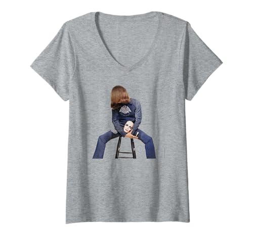 Damen Pierre Laroche Make-up Artist 1973 Duffy Archivfotografie T-Shirt mit V-Ausschnitt von Duffy Archive Photography