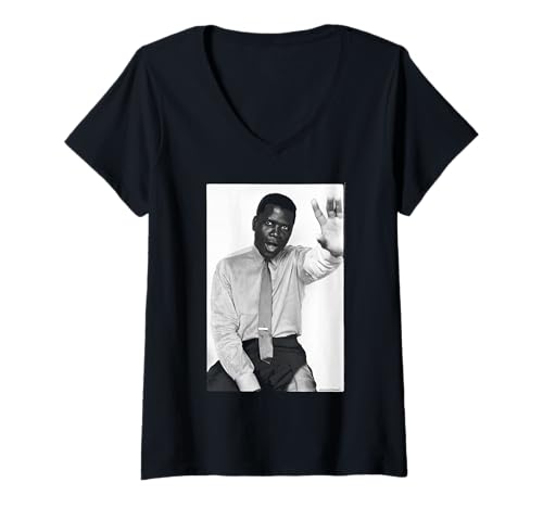 Damen Sidney Poitier Schauspieler 1961 Duffy Archivfotografie T-Shirt mit V-Ausschnitt von Duffy Archive Photography