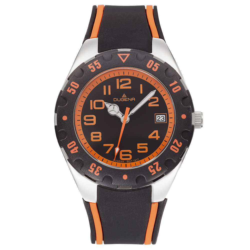 Diver Junior Schwarz Silber Kunststoff Schwarz Orange von Dugena