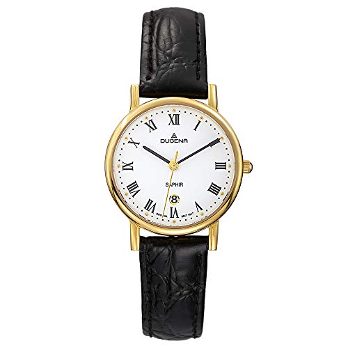 Dugena Damen-Armbanduhr 4460366 Zenit, Quarz, weißes Zifferblatt, Edelstahlgehäuse, Saphirglas, Lederarmband, Dornschließe, 3 bar Dugena Damen-Armbanduhr 4460366 Zenit, Quarz, weißes Zifferblatt, Edelstahlgehäuse, Saphirglas, Lederarmband, Dornschließe, 3 bar von Dugena